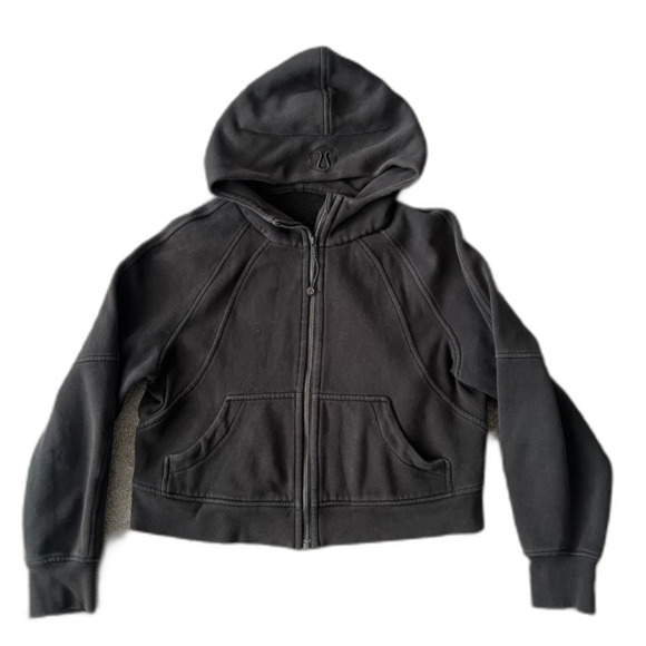 Lululemon black Scuba Hoodie Classic zip up cropped fit - Picture 1 of 8